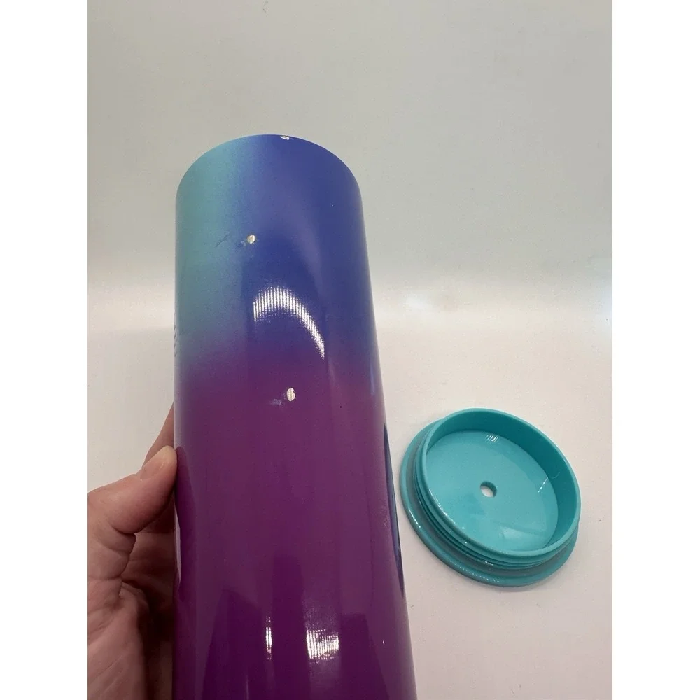 Starbucks Stainless Steel Cold‎ Cup Tumbler - Purple Turquoise Blue Ombré 24 Oz